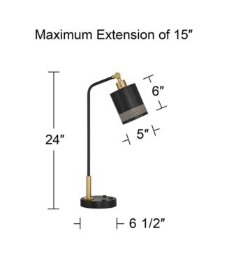 Keller 24" High Small Modern Desk Lamp USB Port AC Power Outlet  Brass Finish Metal Home Office Charging