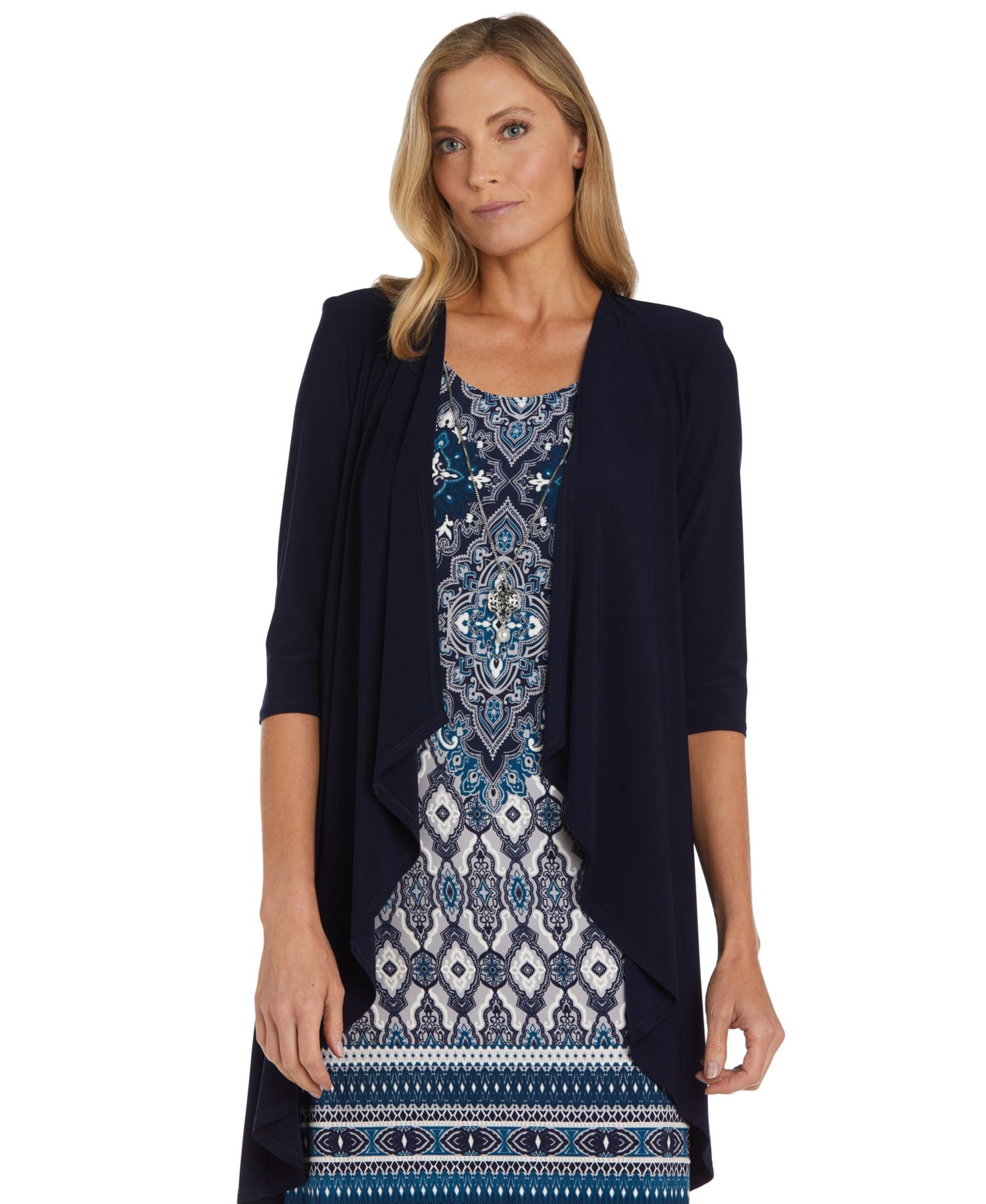 Women's Crew Neck Dress & Jacket, 2-Piece Set