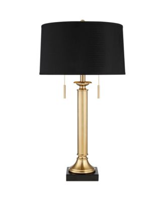 Wynne 30" Tall Large Traditional End Table Lamps Set of 2 Dual USB Ports Gold Metal  Shade Charging