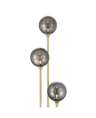 Arielle Mid Century Modern 67" Tall Standing Floor Lamp Tree Metal Brass Finish Bubble Glass  Shade
