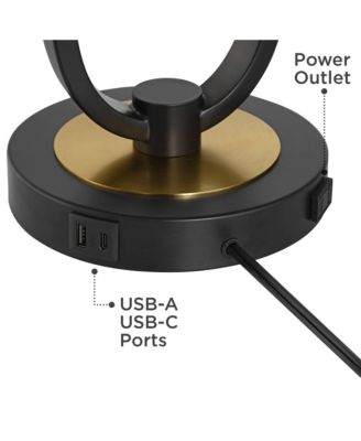 Pellana 24 3/4" High Brass USB Table Lamp