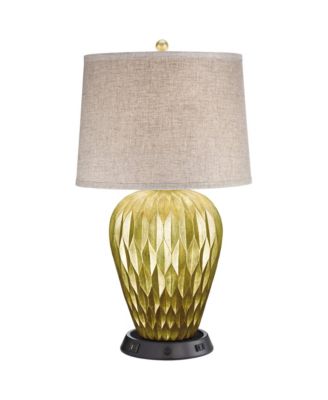 Buckhead Modern Table Lamp 28" Tall with Dimmable USB Workstation Base Drum Shade for Bedroom Living Room Kids Desk Home