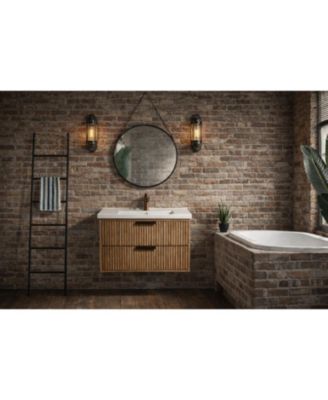 Diego 30" Floating Bathroom Vanity Weathered Fir