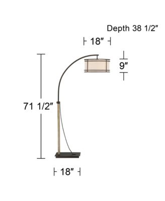 Industrial Rustic Farmhouse Arc Floor Lamp with USB 71 1/2" Tall