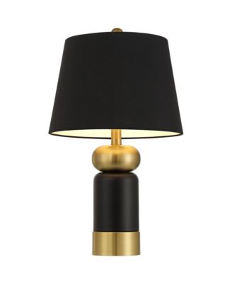 Anthem 19" High Small Modern Accent Table Lamps Set of 2 Brass Finish Metal Shade Living Room Bedroom