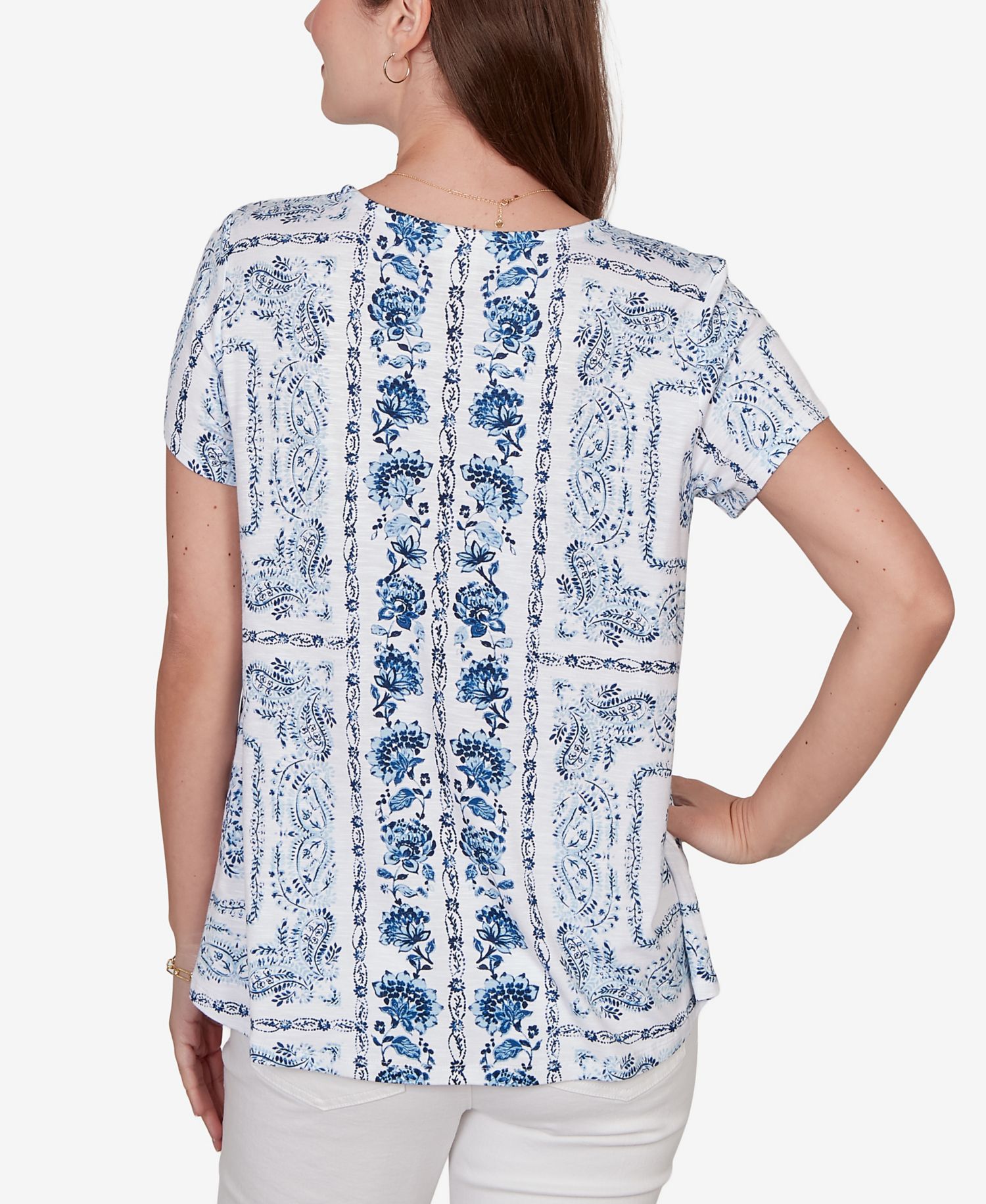 Petite Bandana Print Knit T-Shirt