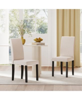 Set of 2 Mid-Century Modern Fabric Upholstered Parson Dining Chairs