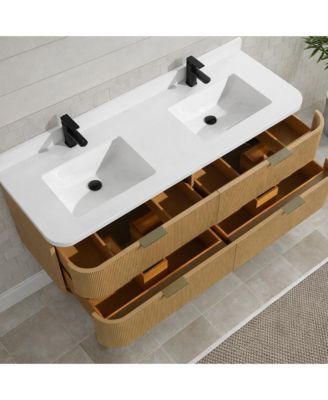 Chantal 60" Floating Bathroom Vanity Oak