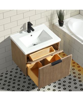 Diego 24" Floating Bathroom Vanity Weathered Fir