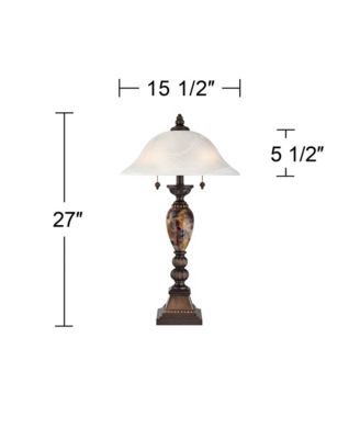 Traditional Table Lamps 27" Tall Set of 2 Aged