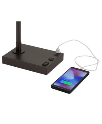 Harris 25 1/2" High Pharmacy Modern Desk Lamp USB Port AC Power Outlet Finish Metal Home Office Charging