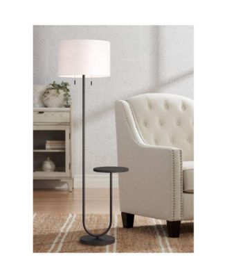 Deva Modern 61" Tall Standing Floor Lamp Side Table Pull Chain Metal Living Room Bedroom House Reading Office