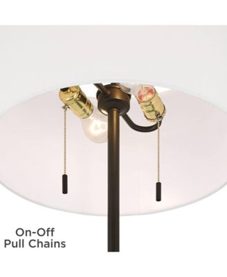 Deva Modern 61" Tall Standing Floor Lamp Side Table Pull Chain Metal Living Room Bedroom House Reading Office