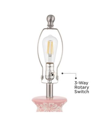 Buttercup 25"H Flowers Ceramic Table Lamp with Dimmer