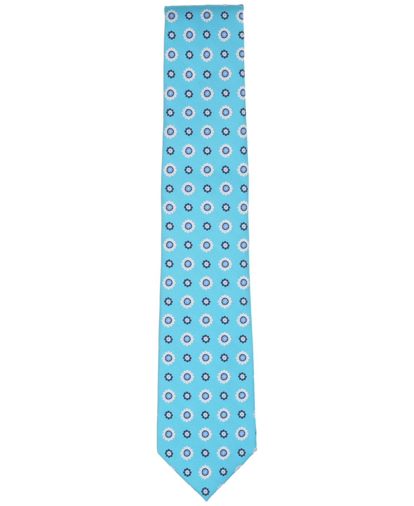 Мужской галстук Club Room Wright Neat Pattern Tie, цвет: Аквамариновый — фото 2