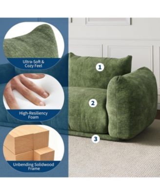 L-Shaped Modular Sectional Sofa, Chenille Cloud Couch with Deep Seat