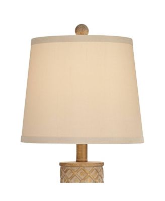 Gisele Cottage Table Lamps 24" High Set of 2 Lattice Column Tapered Drum Shade for Bedroom Living Room Bedside Nightstand Home