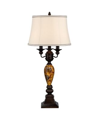 Traditional Table Lamp with USB Dimmer Cord 37" Tall