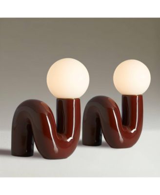 Fondant 11 1/2" Mid Century Modern Accent Table Lamps Set of 2