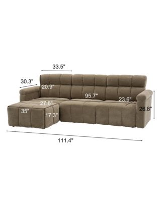 4-Piece L-Shaped Sectional Sofa with High Backrest | Premium Chenille Upholstery
