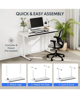 ED2 48"W Electric Adjustable Standing Desk, White (ED2W-E