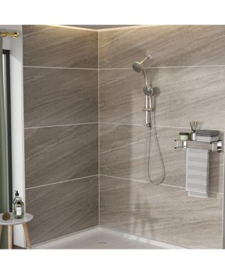 Multi Function Dual Shower Head - Shower System with 4.7" Rain Showerhead, 8-Function Hand Shower, Adjustable Slide Bar,Brushed Nickel