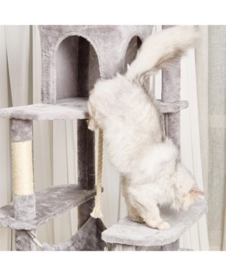 72 Inch Modern Cat Tree Tower with 2 Condos Sisal Scratching Posts Large Activity Center
