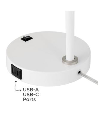 Chase 23" High Small Modern Desk Lamps Set of 2 USB Port Metal Home Office Living Room Charging Bedroom Bedside