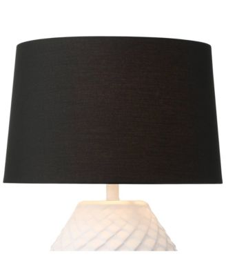 Simon 27" Tall Modern 3-Way Table Lamp Textured Geometric Pattern Finish Living Room Bedroom