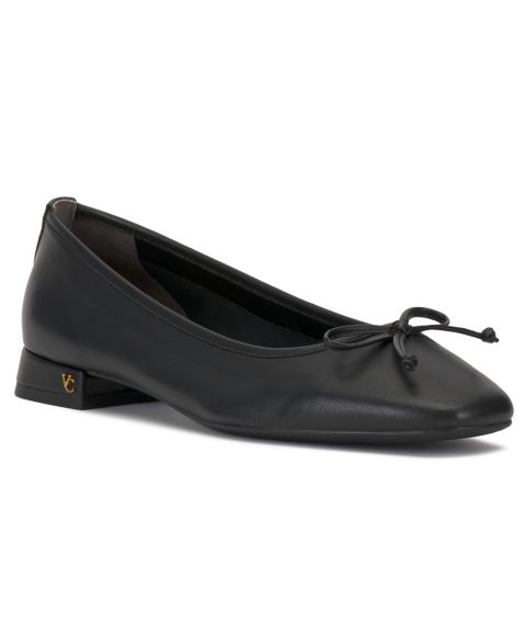 Женские туфли Vince Camuto Jenlea Block Heel Ballet Flats, цвет: Чёрный кожаный
