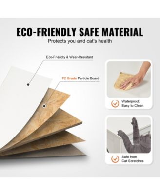 Hidden Cat Litter Box Enclosure Furniture for 2 Cats with 4 Doors and 2 Windows