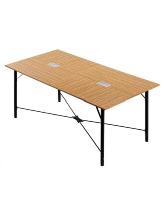 6 feet Rectangle Conference Table for 6-8 Person, Modern Office Meeting Desk with Metal Legs.