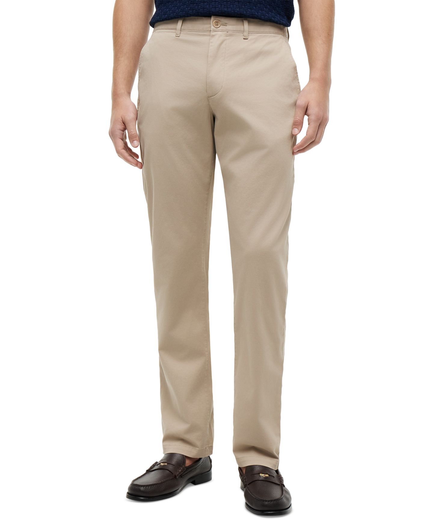 Мужские брюки Tommy Hilfiger Slim-Straight Fit Stretch Chino, цвет: Хаки — фото 1