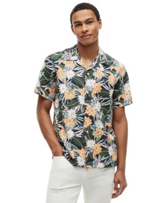 Men's Lyocell Floral Short-Sleeve Shirt