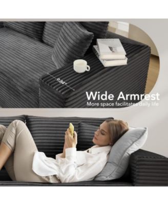 Cloud Sectional Couch with L-Shape Chaise- Modern Plush Corduroy Sofa for Living Room