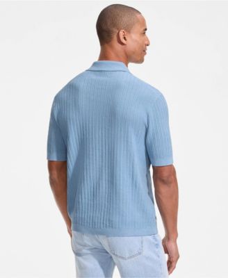 Men's Short Sleeve Lightweight Button Through Polo Shirts