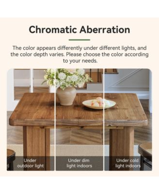 Solid Wood Square Dining Table, 31.5-Inch Farmhouse Small Kitchen Table