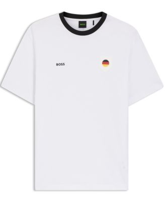 BOSS by Men's Stretch-Cotton Germany Country Flag Logo T-Shirt