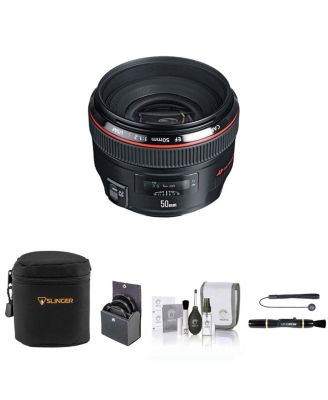 EF 50mm f/1.2L USM Lens, Bundle with ProOptic 72mm Filter Kit, Soft Lens Case, Lens Cleaner, Cleaning Kit, Lens Cap Tether