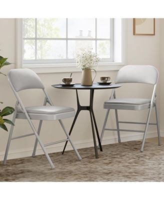 Folding Chairs 4 Pack With Padded Cushion and Back,Foldable Chair With Metal Frame Hold Up to 350 Pounds,Portable Folding Chair Suitable