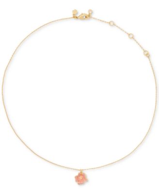 Golden Bloom Cubic Zirconia Flower Pendant Necklace