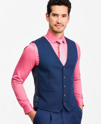 Men's Classic-Fit Navy Suit Separate Vest