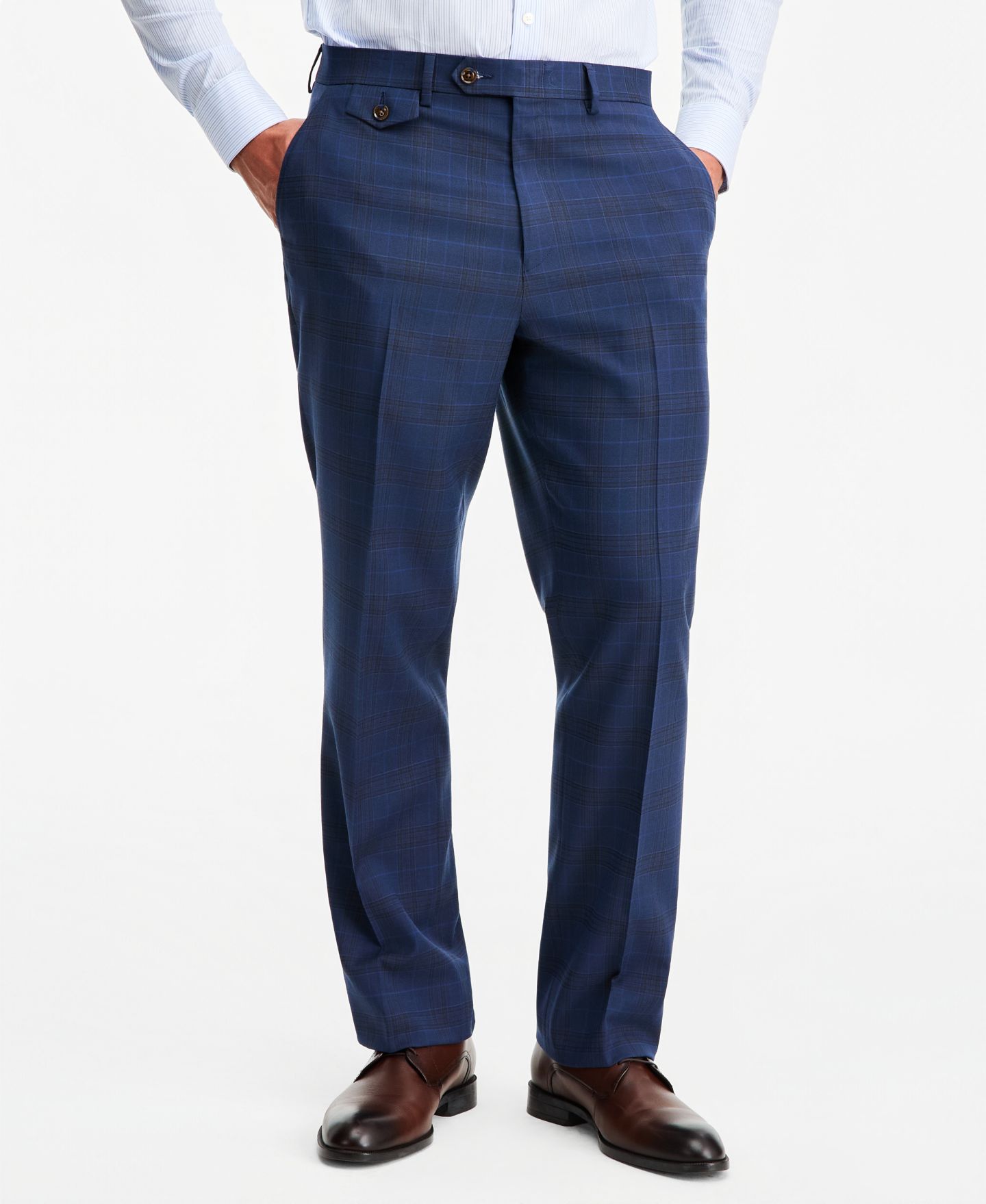 Мужские брюки Tayion Collection Classic-Fit Blue & Red Plaid Suit Separate, цвет: Синий красный — фото 3