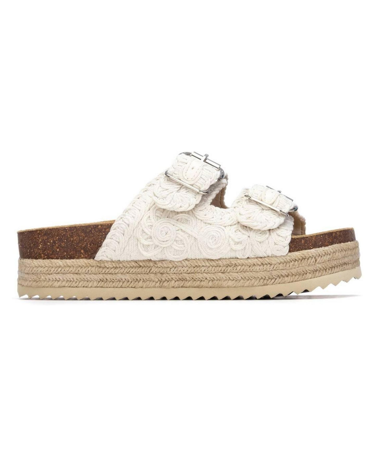 Женские сандалии XTI Refresh Collection Double Strap Buckle Flat, цвет: Бежевая слоновая кость — фото 2
