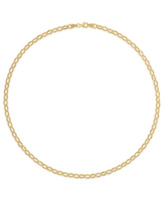 Men's Polished & Textured Oval Link Chain Necklace in 14k Gold Over Sterling Silver