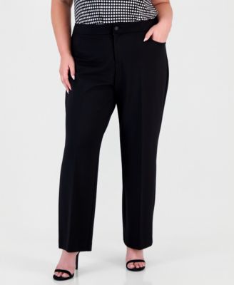Plus Size Wide-Leg Trousers
