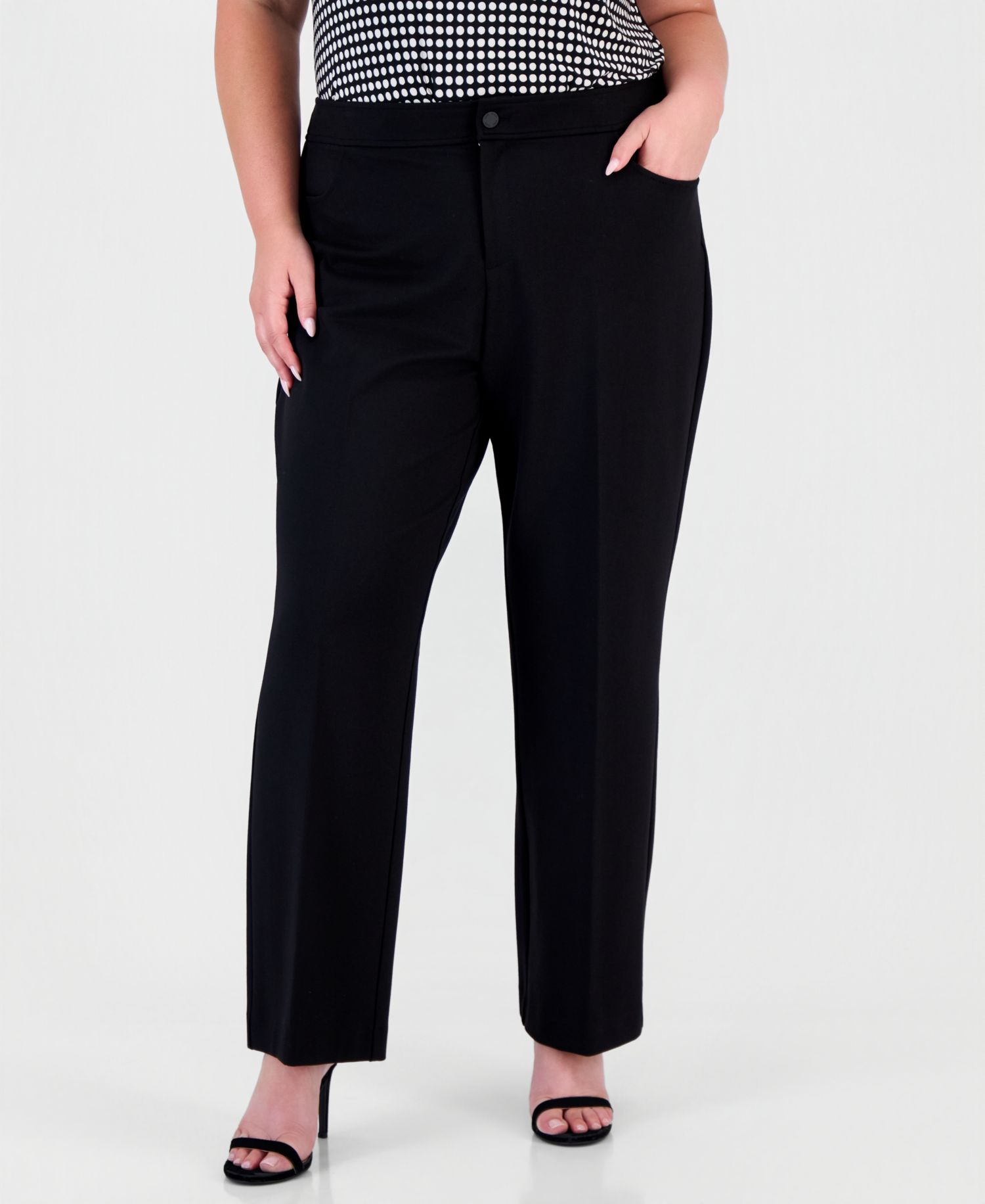 Plus Size Wide-Leg Trousers