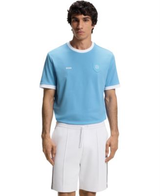 BOSS by Men's Stretch-Cotton Argentina Country Flag Logo T-Shirt