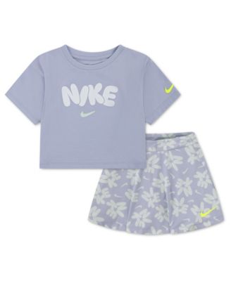 Girls' Toddler 2T-4T Short-Sleeve T-Shirt and Skort, 2-Piece Set