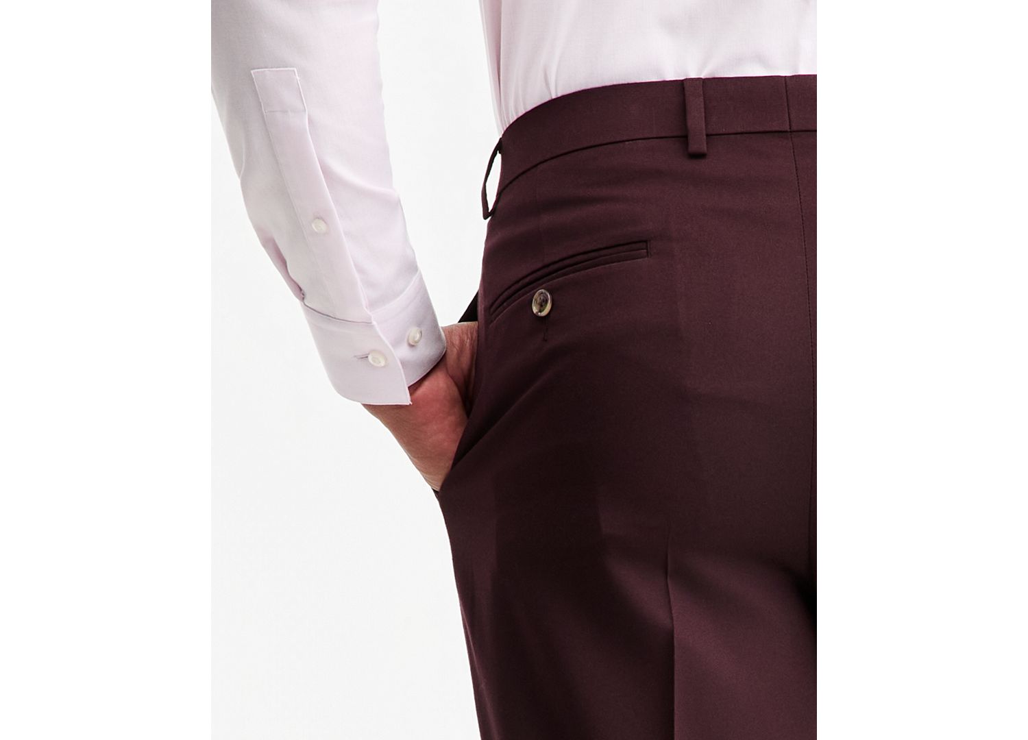 Men's Classic-Fit Burgundy Suit Separate Pants
